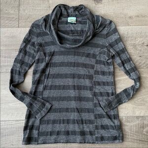 C&C California Metallic Striped Cowl Neck Shirt Size Small